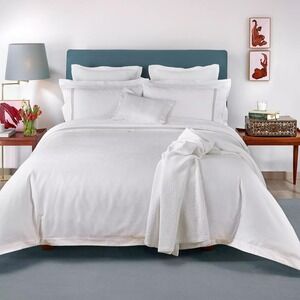 Amalia Home Collection Dinamene White King Duvet‎ Cover retail $510